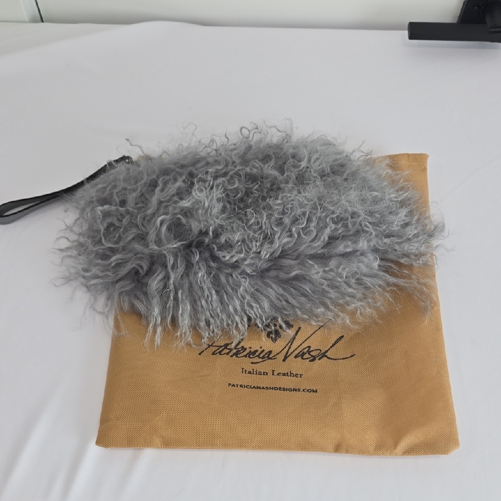 Patricia Nash Gray Fur Clutch